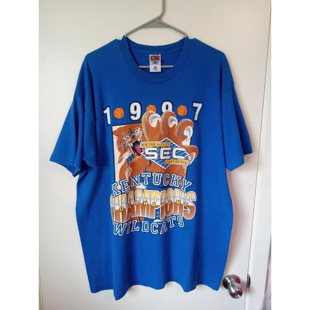 1997 Kentucky Wildcats Ncaa Sec Champions T-Shirt Size Xxl